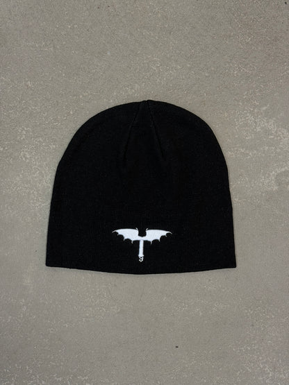 Black logo beanie