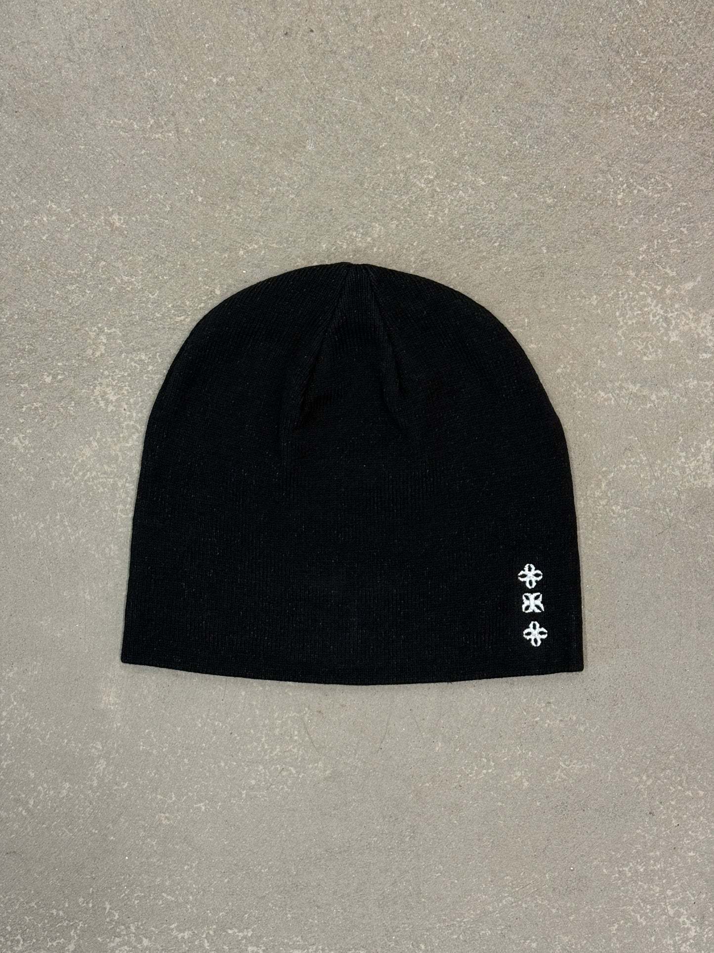Black logo beanie