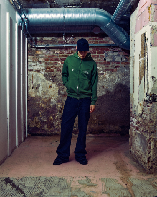 Green hoodie