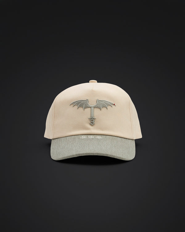 Grey & cream logo cap