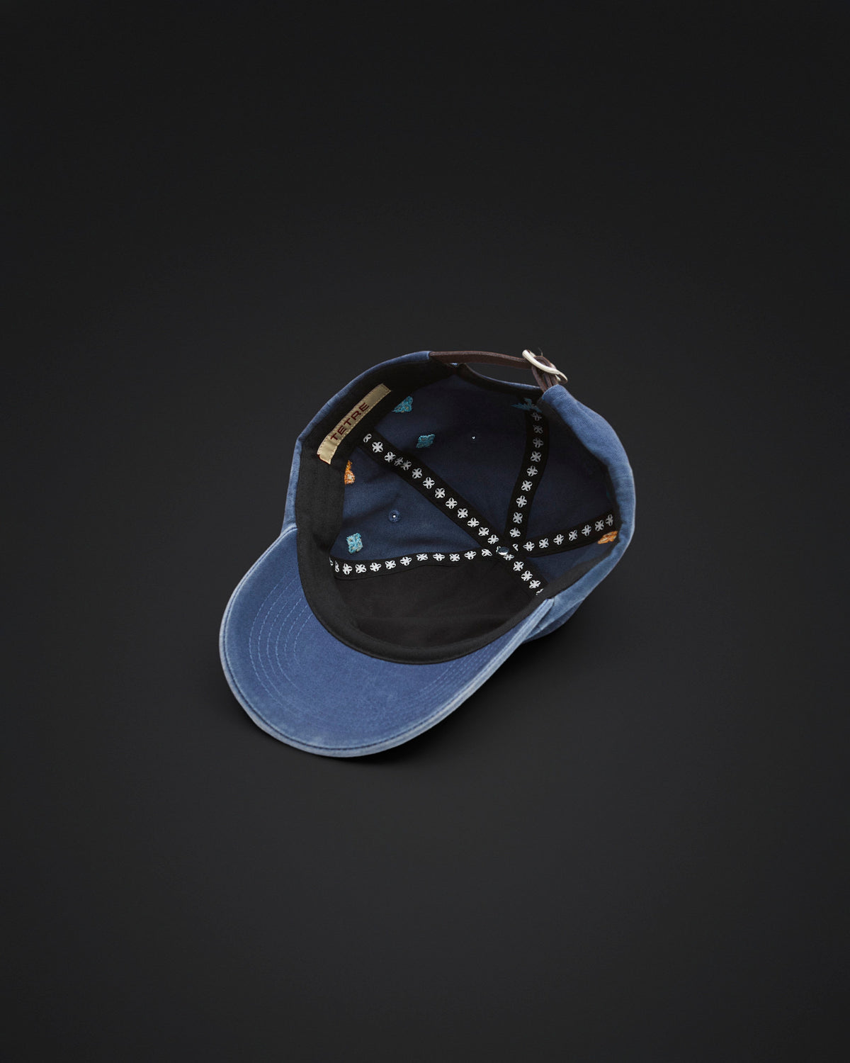 Blue stud logo cap